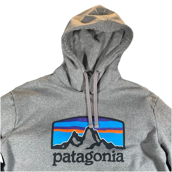 Patagonia Other - Patagonia Uprisal Hoodie Men Medium Gray P-6 Horizons Logo‎ Pullover Sweatshirt